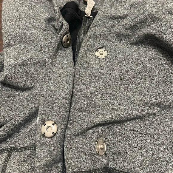 Lululemon Women’s Size 4 Hoodie Snap Close Yoga Jacket Oversized Hood Gray FLAWS - Picture 5 of 15